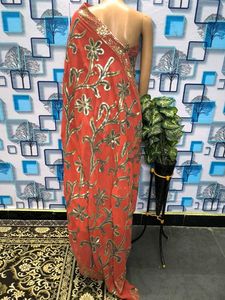 Beautiful Orange Embroidered Saree only
