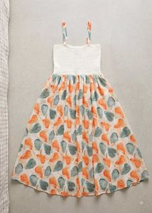 Flowy Leaf Print Midi Dress
