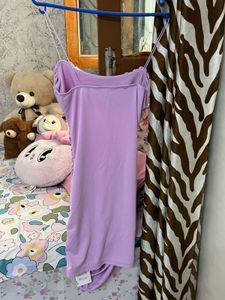 Lilac Ruched Mini Dress