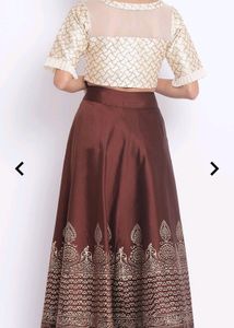 Lehenga With Net Crop Top