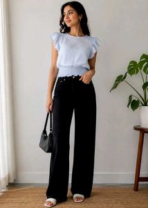 Light Blue Swiss Dot top