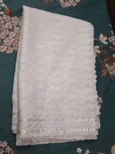 Elegant White Lace saree