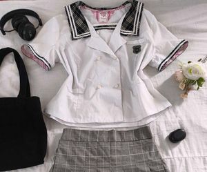 white sailor collar Blouse