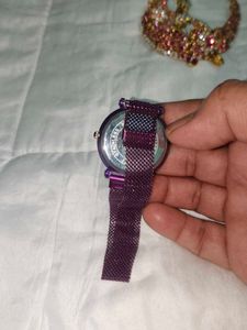 Sparkling Purple Magnetic Watch