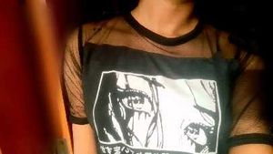 Graphic Print Mesh T-Shirt