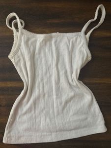 Chic Ribbed Camisole with Lace Trim