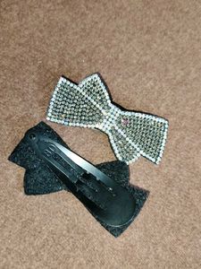 Sparkling Bow Hair Clips