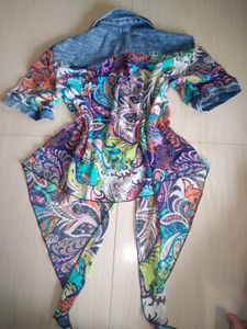 Bohemian Print Tie-Front Shirt
