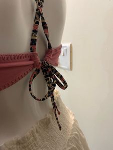 Pink Crochet Halter Bikini Top 🎀