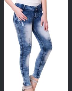 Distressed Blue Denim Jeans