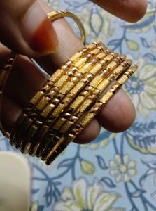 Elegant Gold Bangles Set 8pc