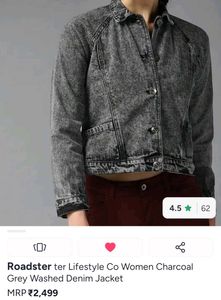 Roadster Grey Washed Denim Jacket