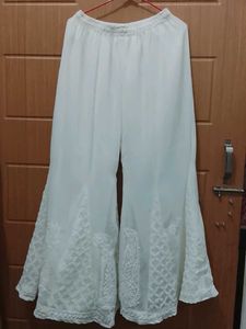 Elegant White Chikankari Palazzos