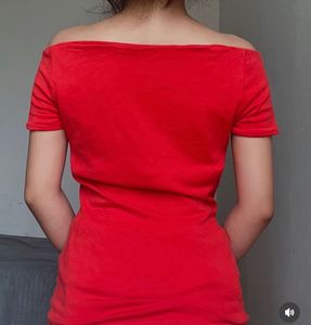 Chic Red Off-Shoulder Top