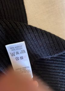 Black Polo Neck Cotton Pull Over