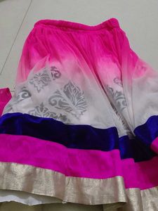 Designer Pink &amp; White Ombre Lehenga Choli