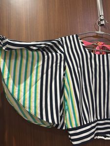Stylish Striped Bell Sleeve Top