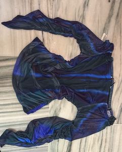 Mesh navy blue top