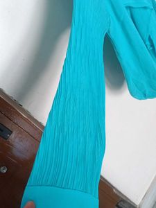Elegant Teal Ruffle Blouse