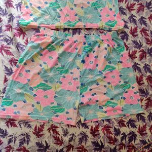 Colorful Floral Pajama Set Fixed price