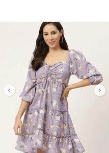 Floral Print Tiered Mini Dress