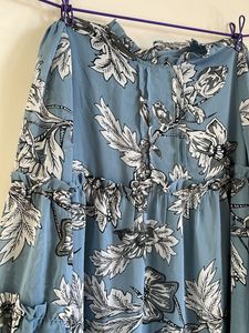 Blue Floral Tiered Mini Dress