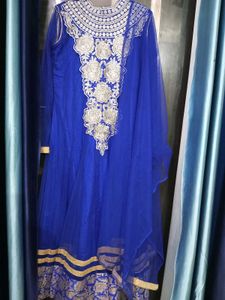 Elegant Blue Embroidered Anarkali
