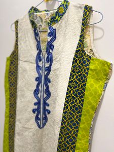 Green &amp; Off White Kurti