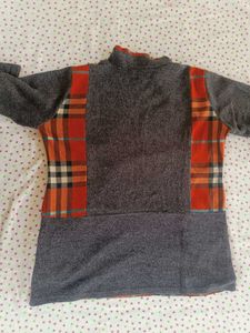 Warm Unique Plaid &amp; Gray Tunic Top