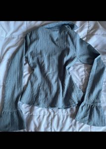 Pleated Bell Sleeve Top