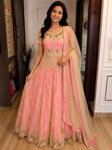 Elegant Pink & Gold Lehenga Choli