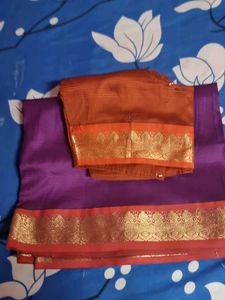 Elegant Purple &amp; Orange Saree