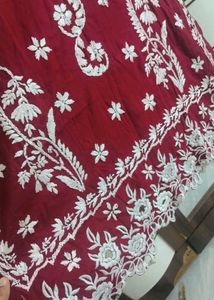 Premium rayon cutwork chikankari suit