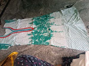 White Kurta with green border