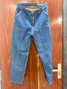 Blue Denim Wide Leg Pants