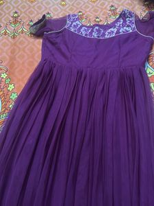 Elegant Purple Embellished Anarkali Gown