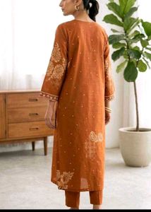 Elegant Orange Floral Kurta