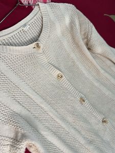 Cozy Cream Knit Button-Up Cardigan