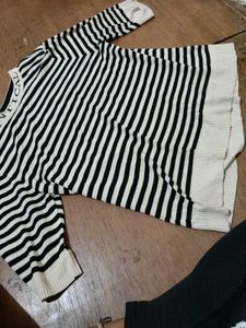 Comfortable Black Striped Pants