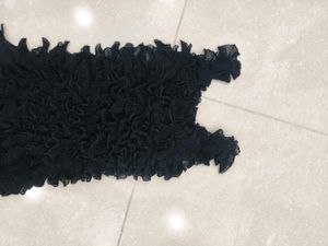 Black Ruffled Tank Top
