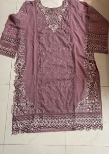Elegant Embroidered Kurta with organza designer du