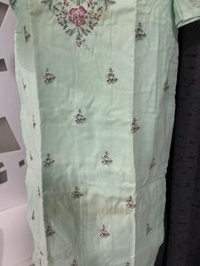 Beautifully Embroidered Mint Green Kurta Set
