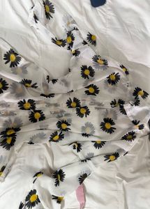Sheer Daisy Print Button-Up Shirt
