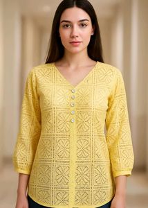 Yellow Button-Up Top