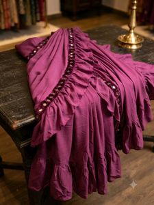 Purple 💜 Ruffle Saree ( New + Blouse Piece )