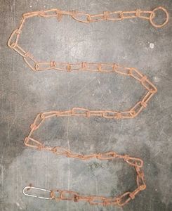 Three Vintage Solid Metal Iron Locking Chain