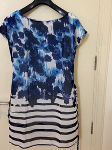Women Blue Tie-Dye Striped Dress/Tunic
