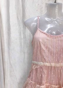 Pink Layered Lace Mini Dress