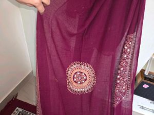 Embroidered Maroon dupatta