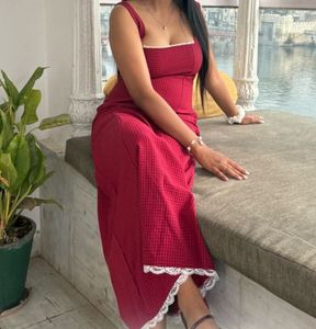 Ruby Red Gingham Dress